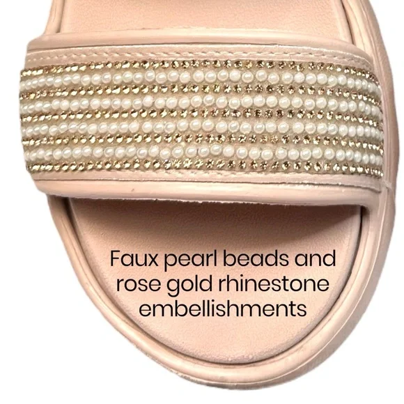 Skechers Foamies Footsteps Blush Sandal Sz 8 “How Extra” Pearl Sparkle Luxe Foam - Picture 5 of 13